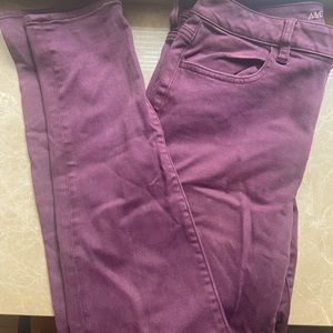 American Eagle Burgundy Skinny Jeans